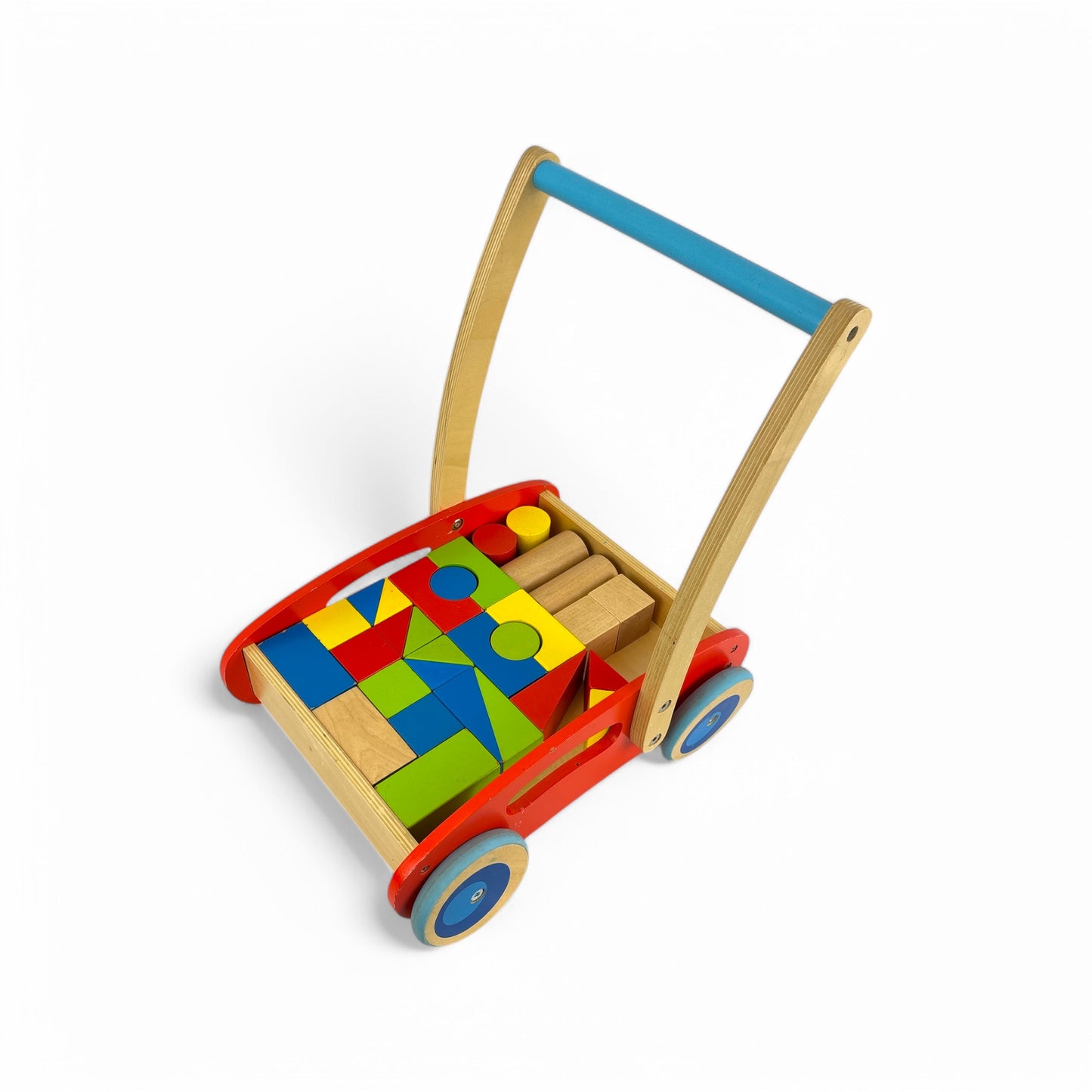 Block & Roll Wooden Push & Pull Toy Cart