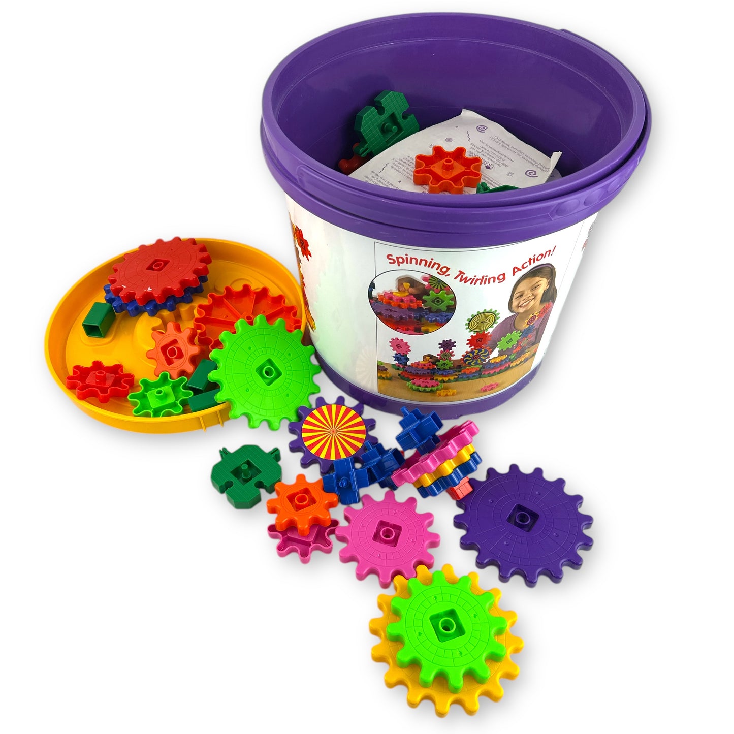 Learning Resources Gears! Gears! Gears! Wacky Factory Motorized Gear Toy Set, 128 Pieces, Multi-color