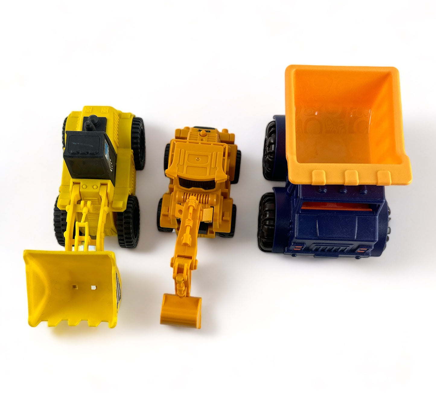 Dump Truck, Front End Loader and Backhoe Sandbox Set