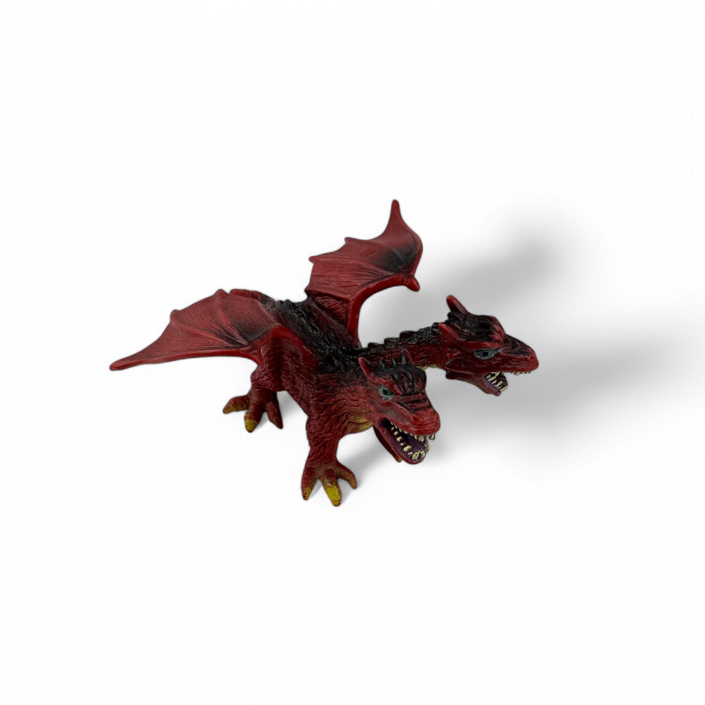 Fantasy Two Headed Red Yellow Dragon Plastic Figure Toy