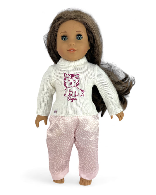 American Girl Doll Cute Cat Sweater Outfit with Other Outfits and Accessories