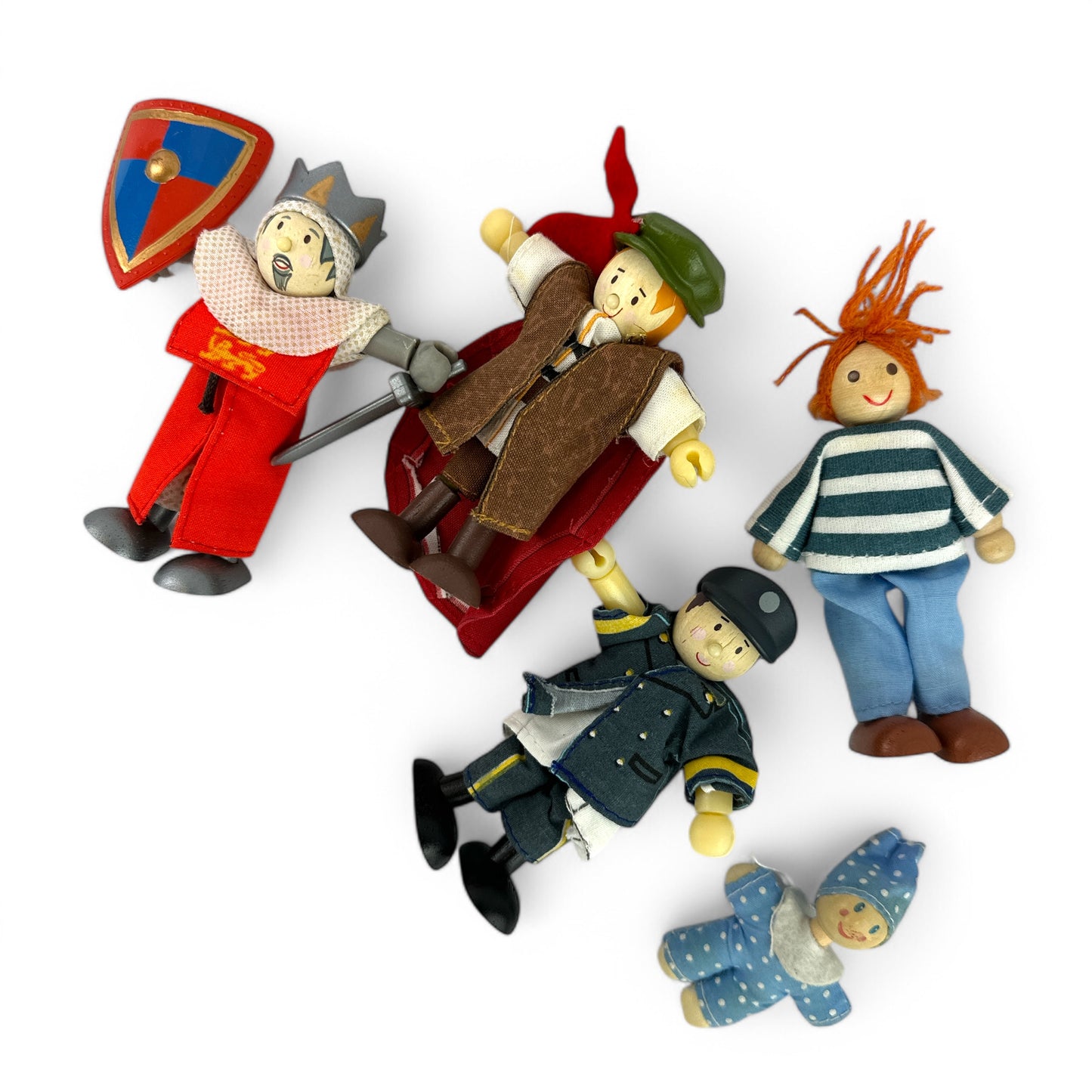 Wooden Dollhouse Figures - 5-Piece Family Pack