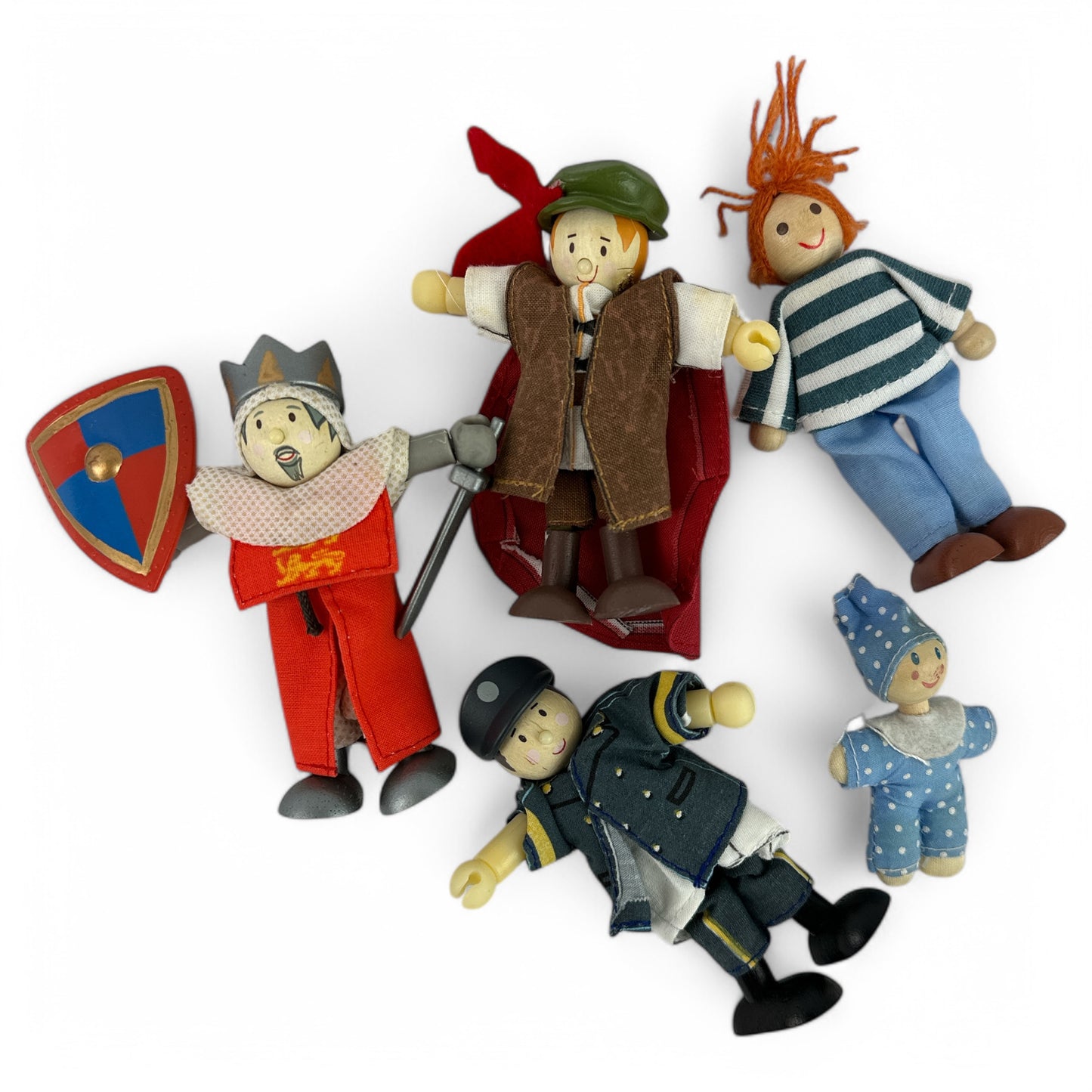 Wooden Dollhouse Figures - 5-Piece Family Pack