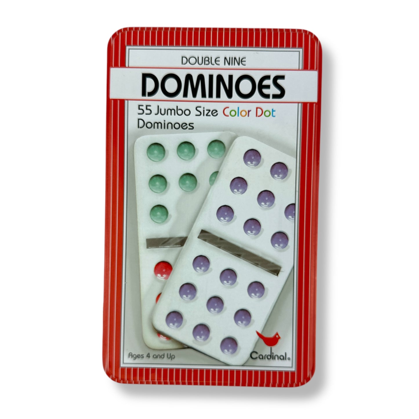 Double Nine Dominoes - 55 Jumbo Size Color Dot Dominoes