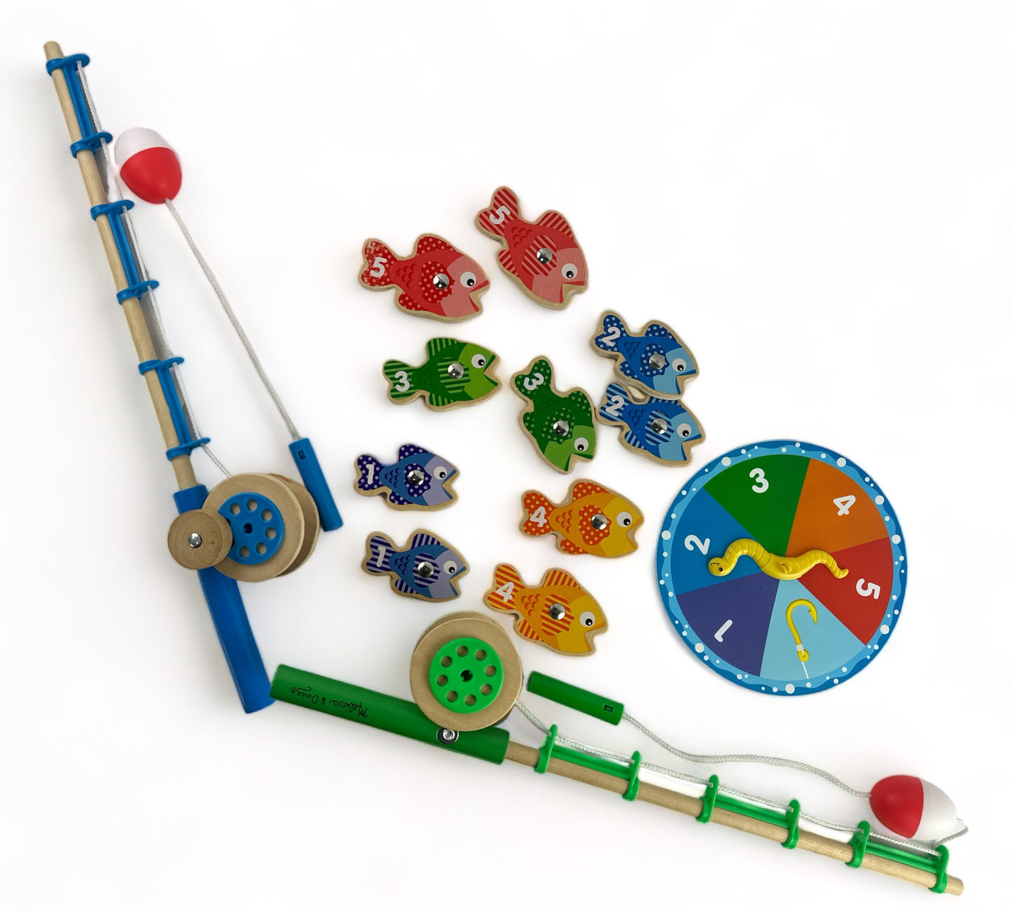 Catch & Count Wooden Fishing Game With 2 Magnetic Rods