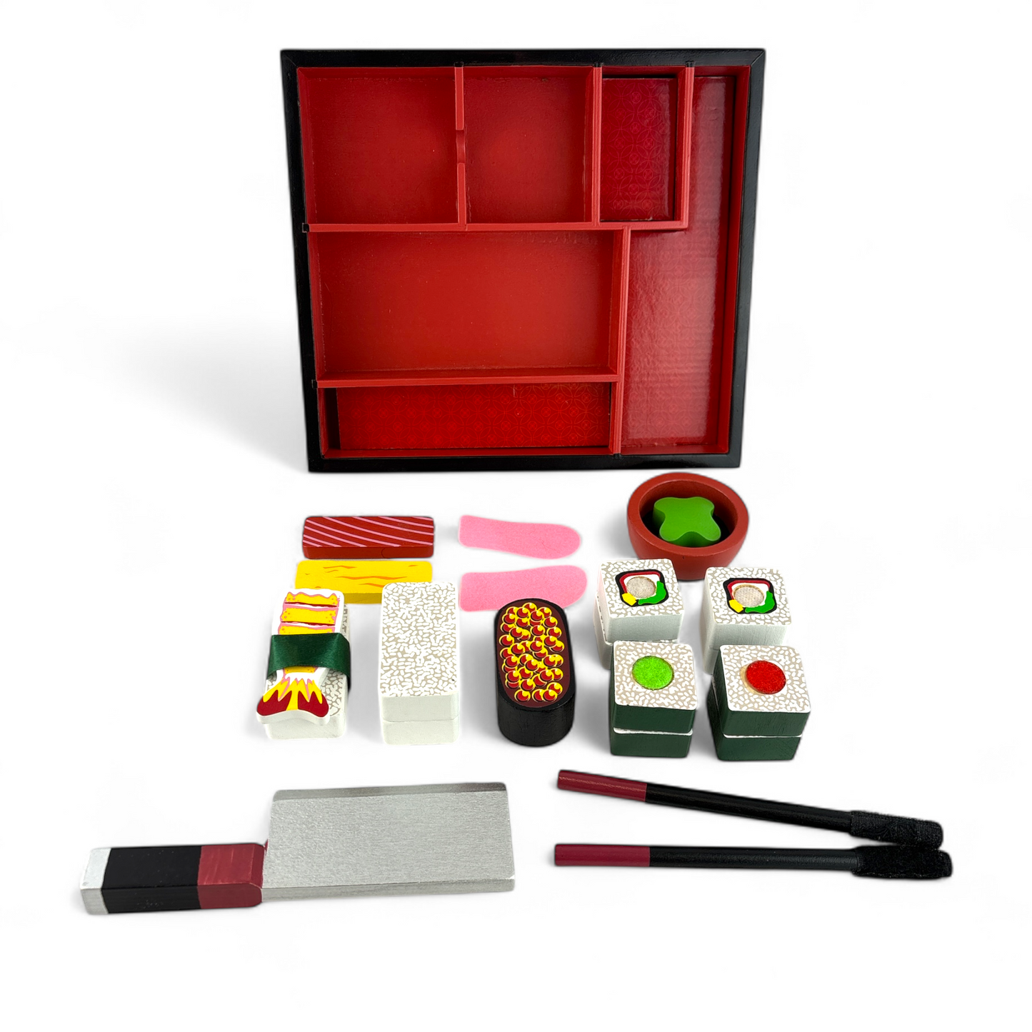 Melissa & Doug Sushi Slicing Wooden Play Food Set Pretend Play Kitchen Toys
