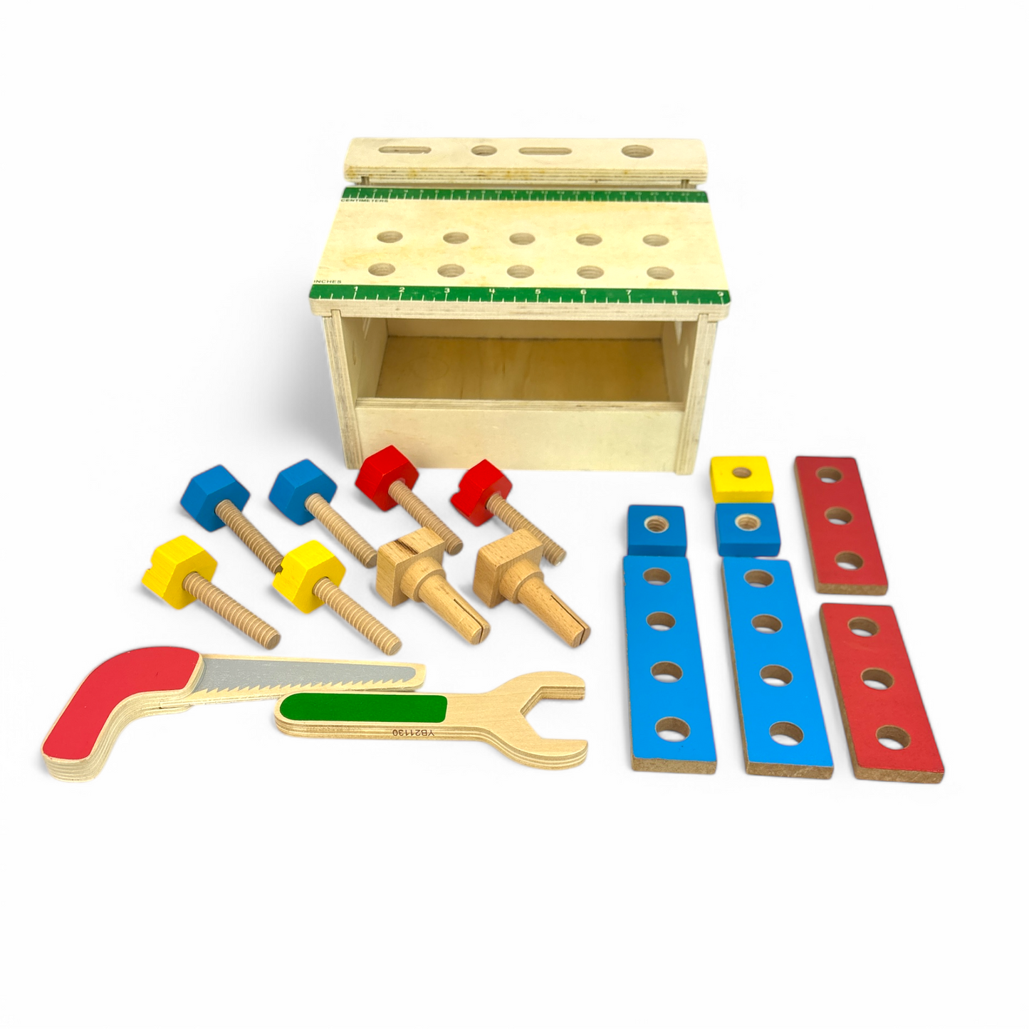 Hammer & Saw Tool Bench - Wooden Building Set with Wrench & Saw