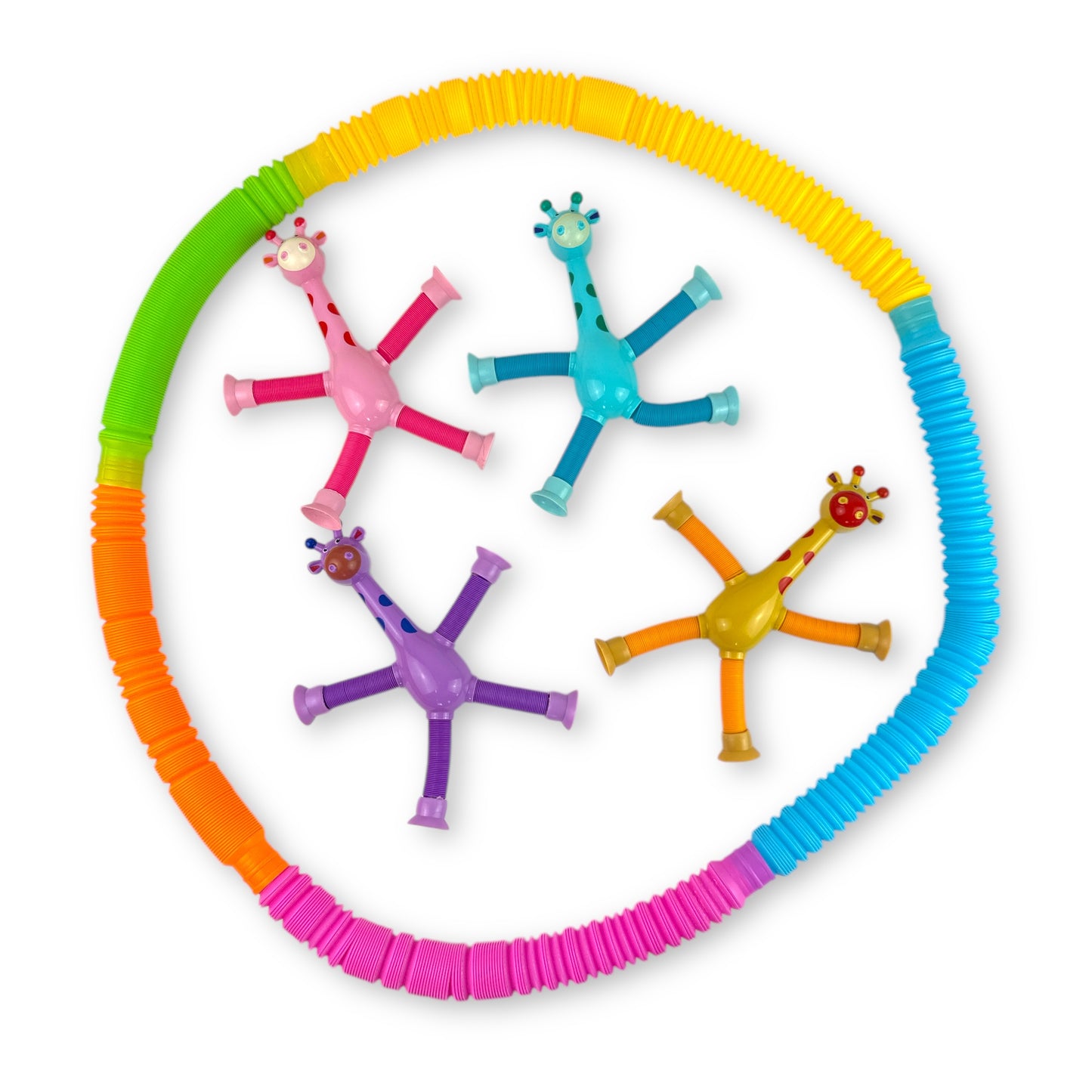 Telescopic Toy & Tube Pack - 4 Telescopic Giraffes, 5 Tubes