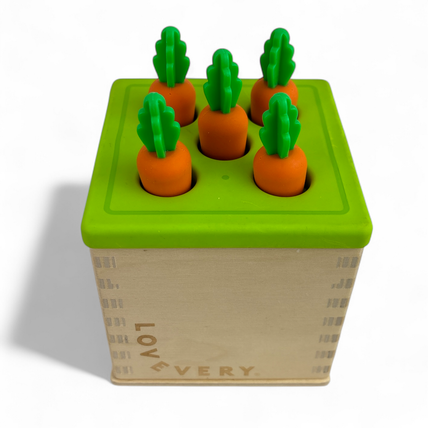 Wooden Hopper Box - Montessori Carrot Peg Board