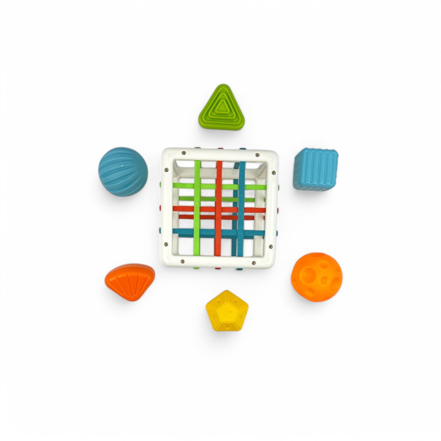 Montessori Cube & 6 Sensory Shape Blocks
