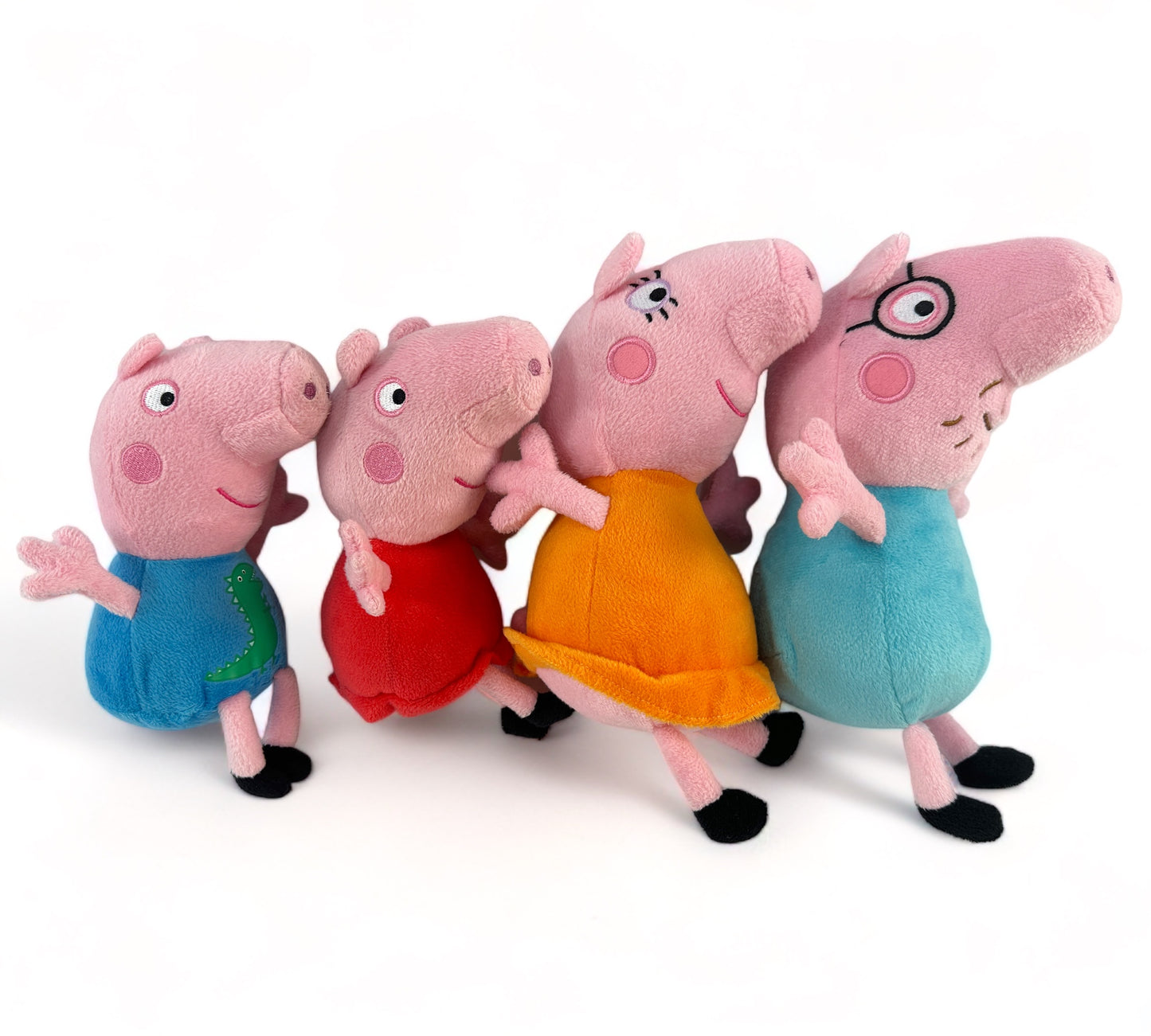 Peppa Pig Family Small Plush Stuffed Animal 4-piece Set, Mummy Pig, Daddy Pig, George