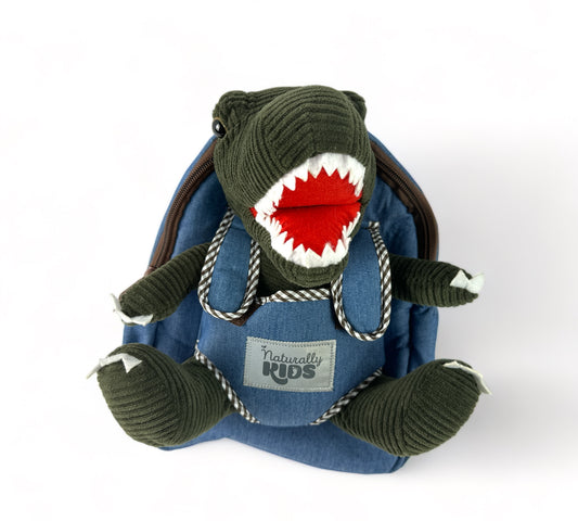 Dinosaur Backpack & Green T-Rex Stuffed Plush Toy