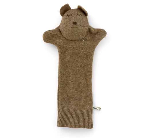 Bear Hand Puppet Made From Reclaimed Wool