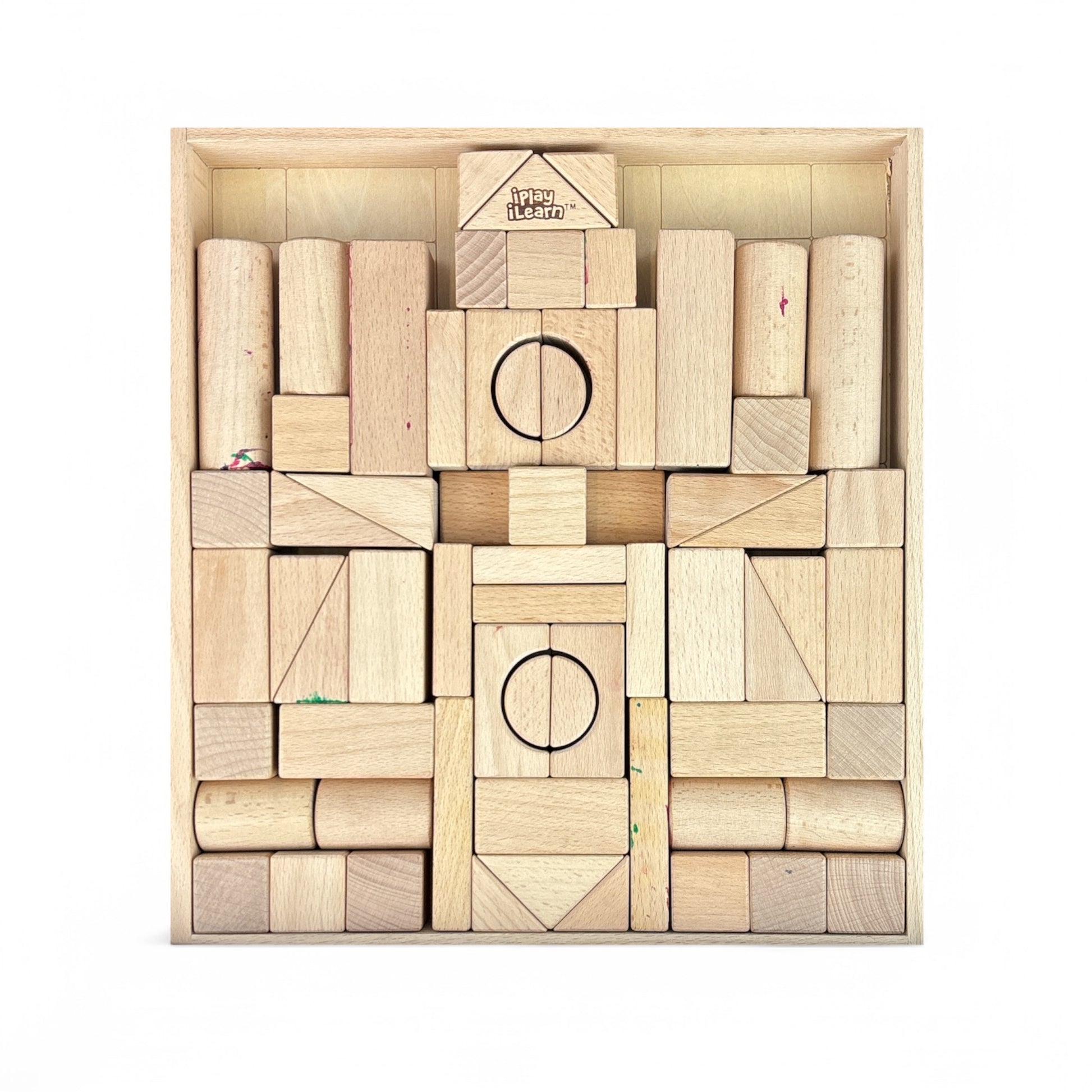 Wooden Building Block Set Castle Blocks Kit