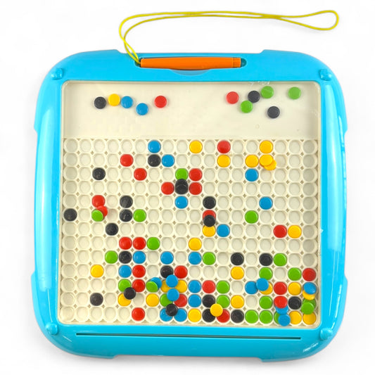 Magnetic Dot Art Designer - Kids Color by Number Toy - Mess Free Stencil Art for preschoolers - Magnetic Pen and Stencils Included