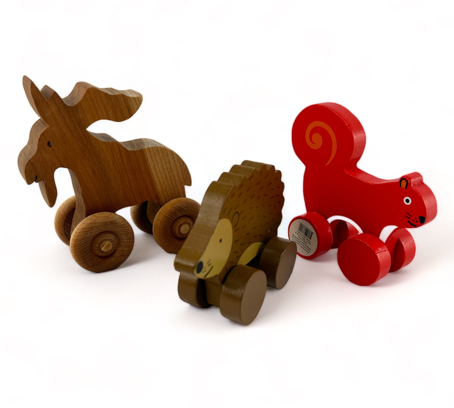 Wooden Animals on Wheels Set