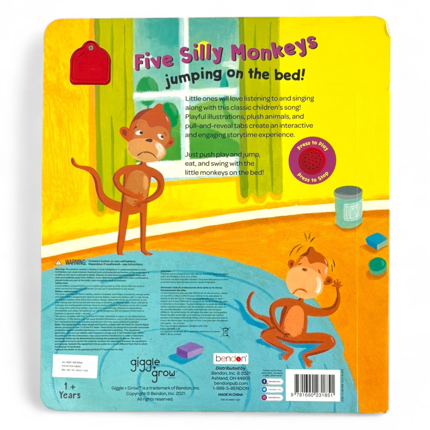 Five Silly Monkeys Sing-A-Long Book