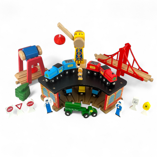 Wooden Railway Train Set