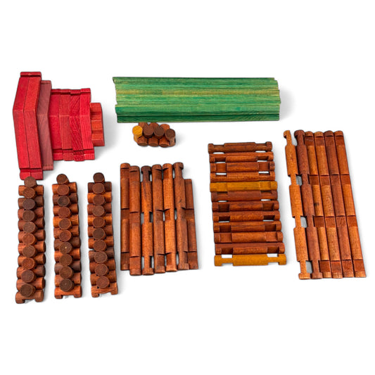 Vintage 1960's Lincoln Logs - 114 Pieces