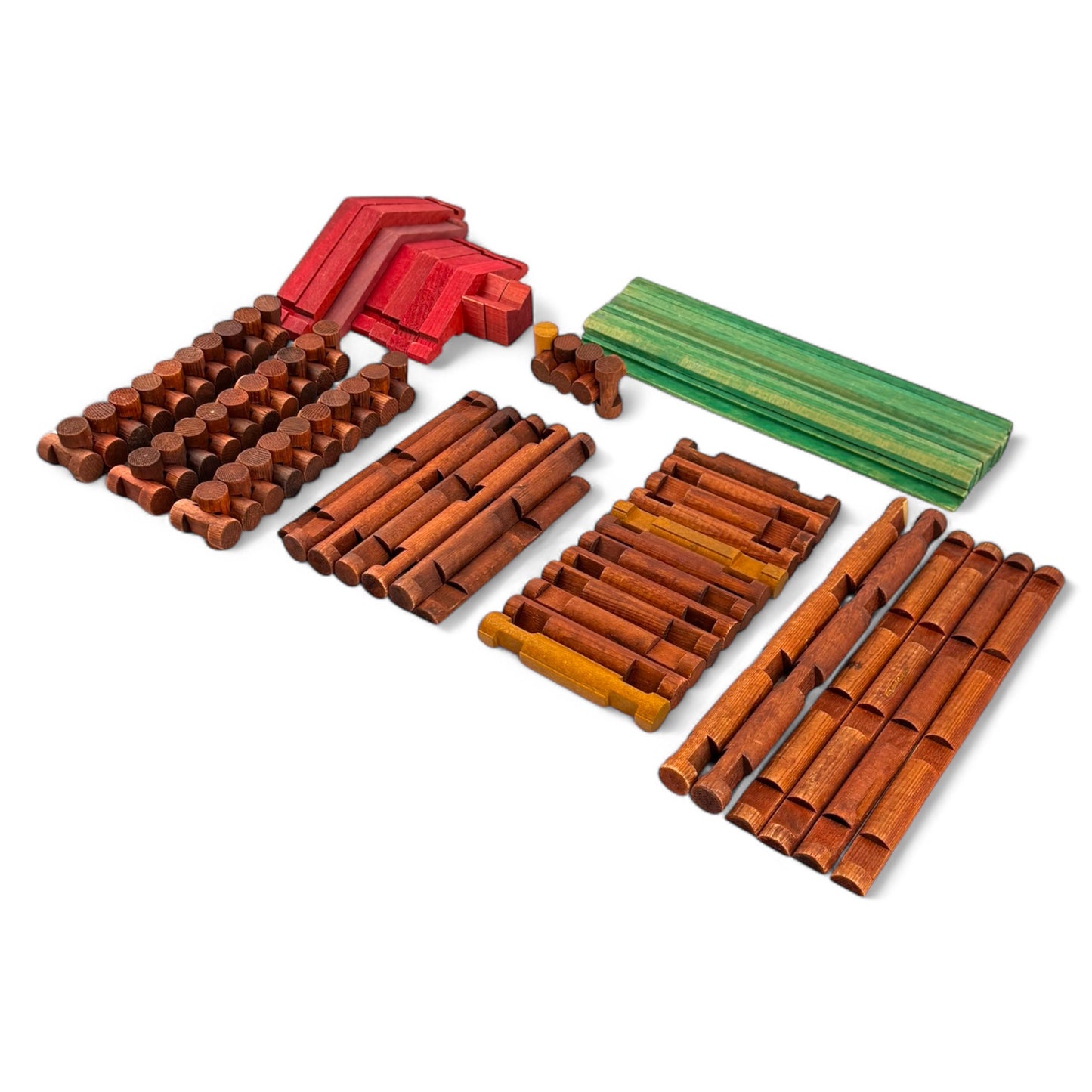 Vintage 1960's Lincoln Logs - 114 Pieces