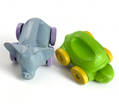 Elephant and Turtle on Wheels