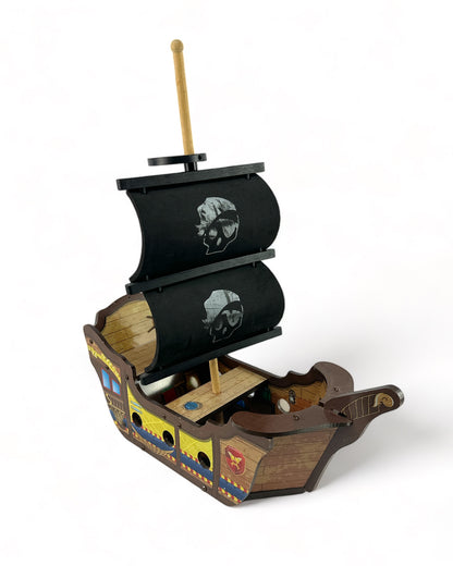 Wooden Toy Pirate Ship and Cannons