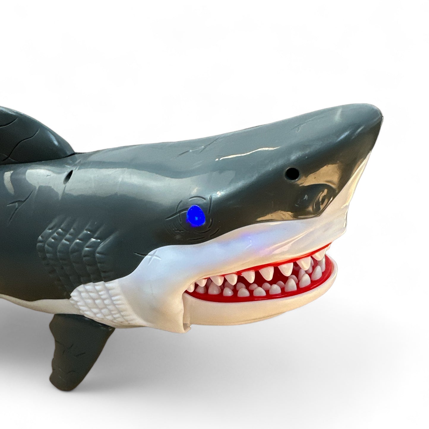 20” Inch Great White Shark Chomping Toy With Light Up Eyes