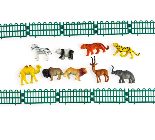 Nine Piece Safari Zoo Animal Figurine Set