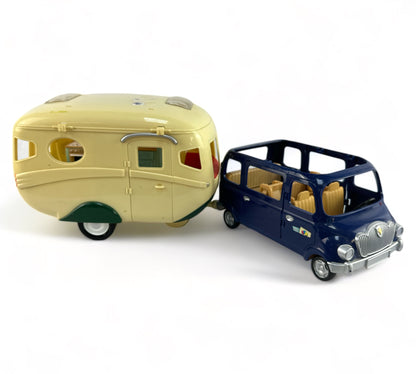 Family Camper and Car Set with Figurines