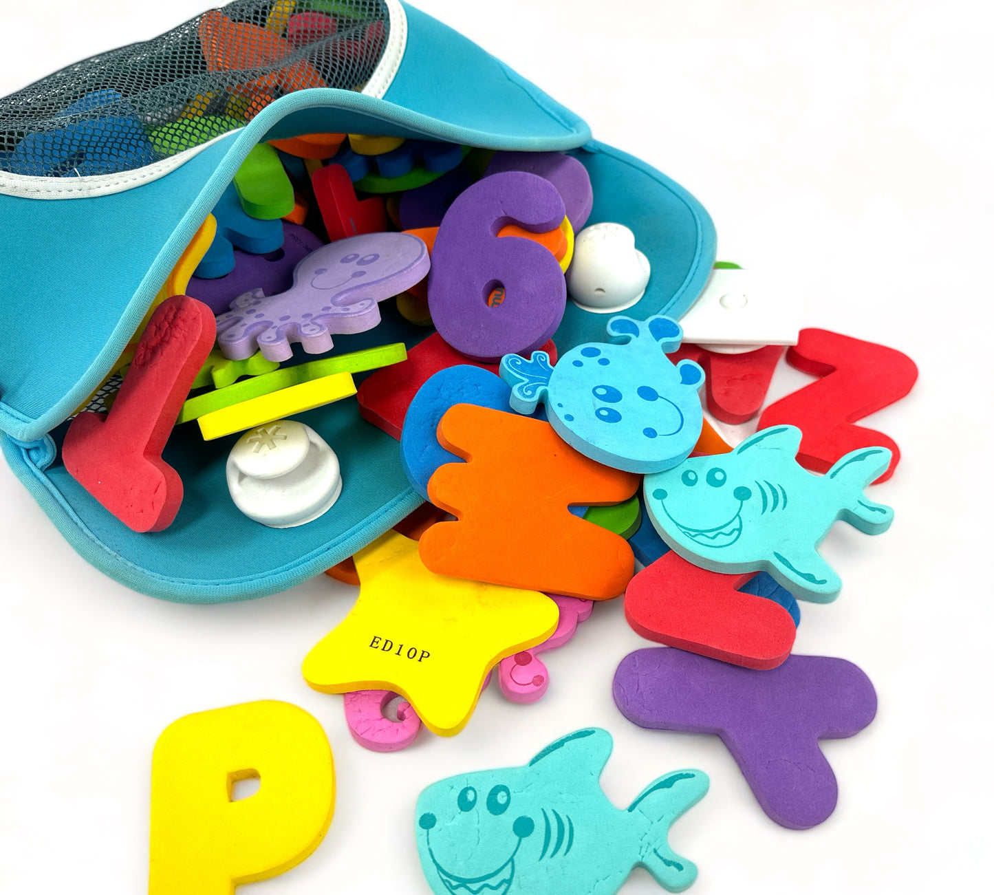 Foam Letters and Numbers for Bathtime with Holder