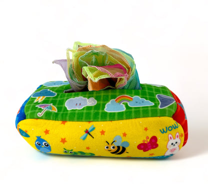 Sensory Pull Along Baby Tissue Box Montessori Toy