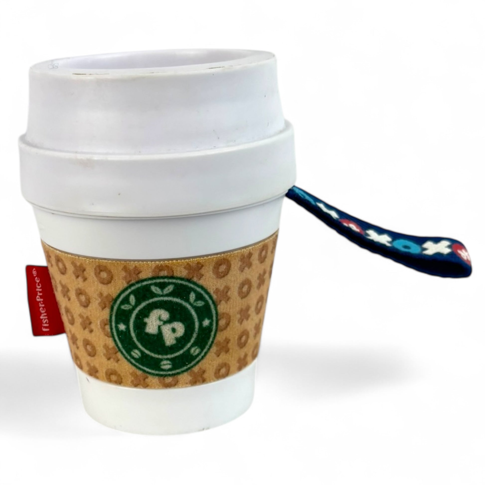 Coffee Cup Teether Rattle for Baby XOXO