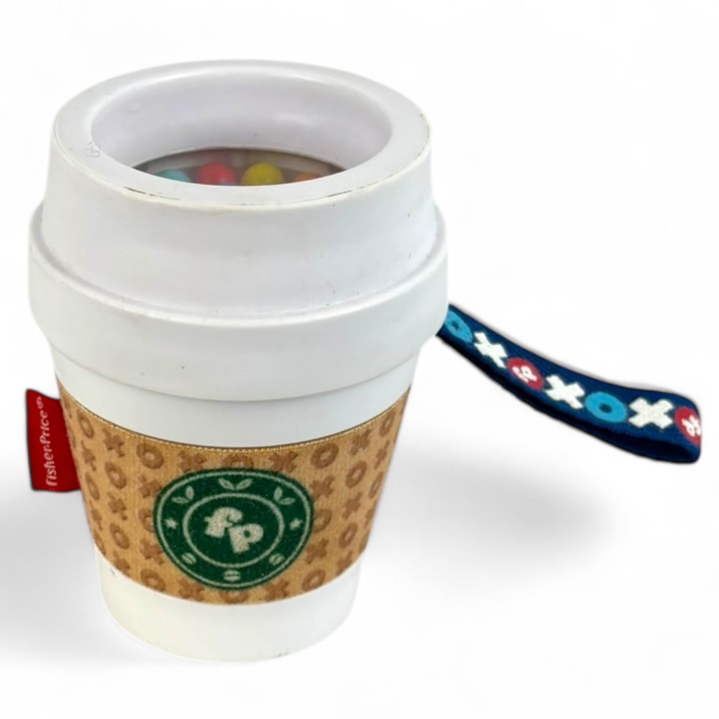 Coffee Cup Teether Rattle for Baby XOXO