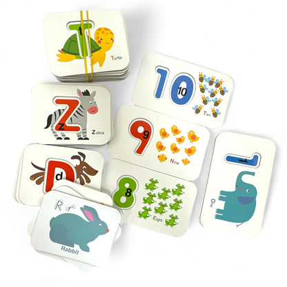 Alphabet Number Flash Cards and Wooden Letter Puzzle