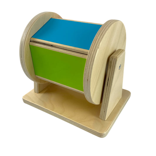 Montessori Wooden Rainbow Spinning Toy Drum