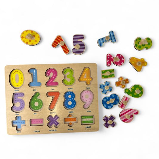 16-Piece Wooden Number Puzzle