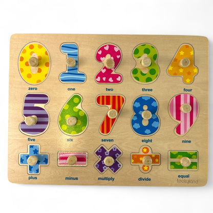 16-Piece Wooden Number Puzzle