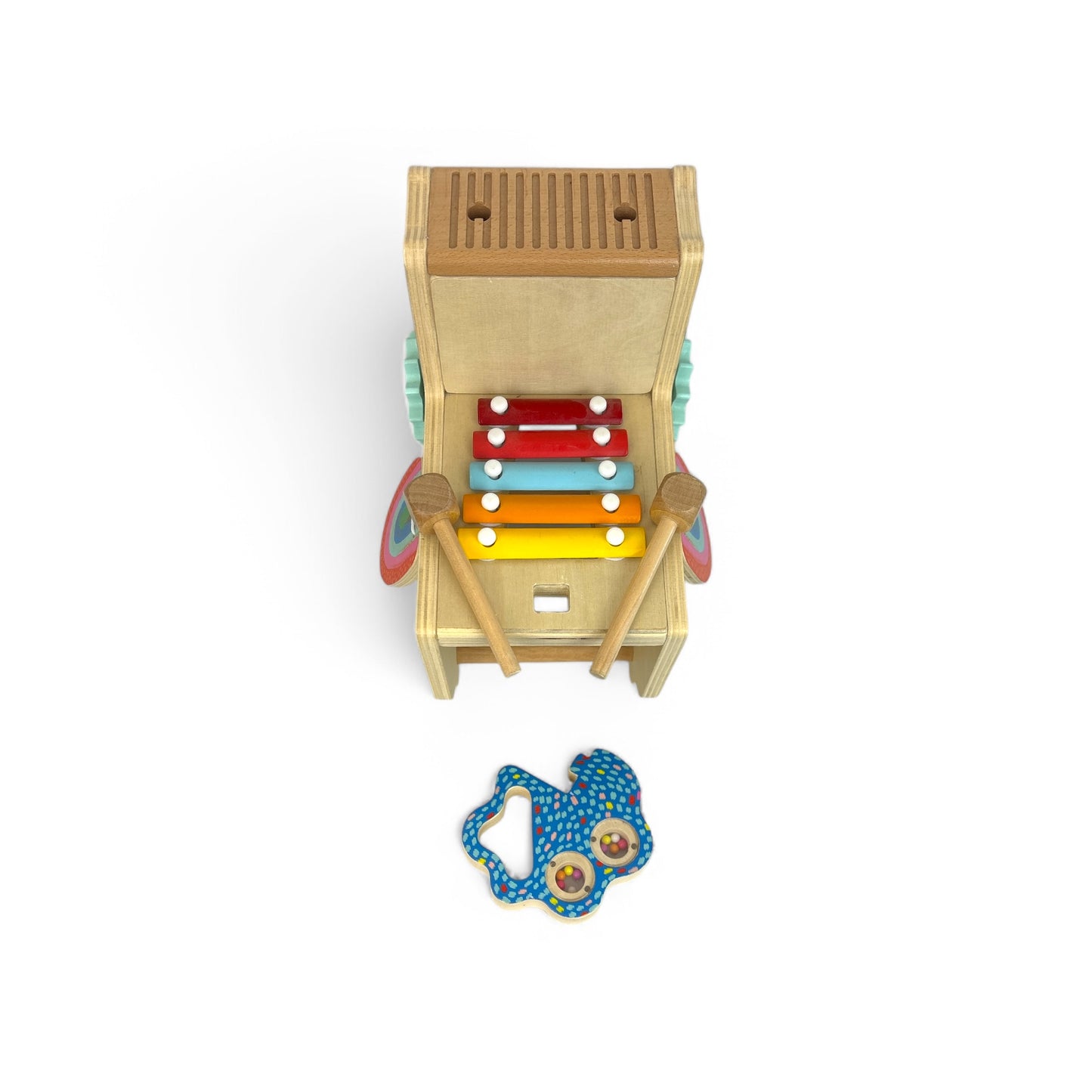 Musical Llama Learning Toy for Toddlers with Maraca, Clacking Saddlebags, Drumsticks, Washboard and Xylophone