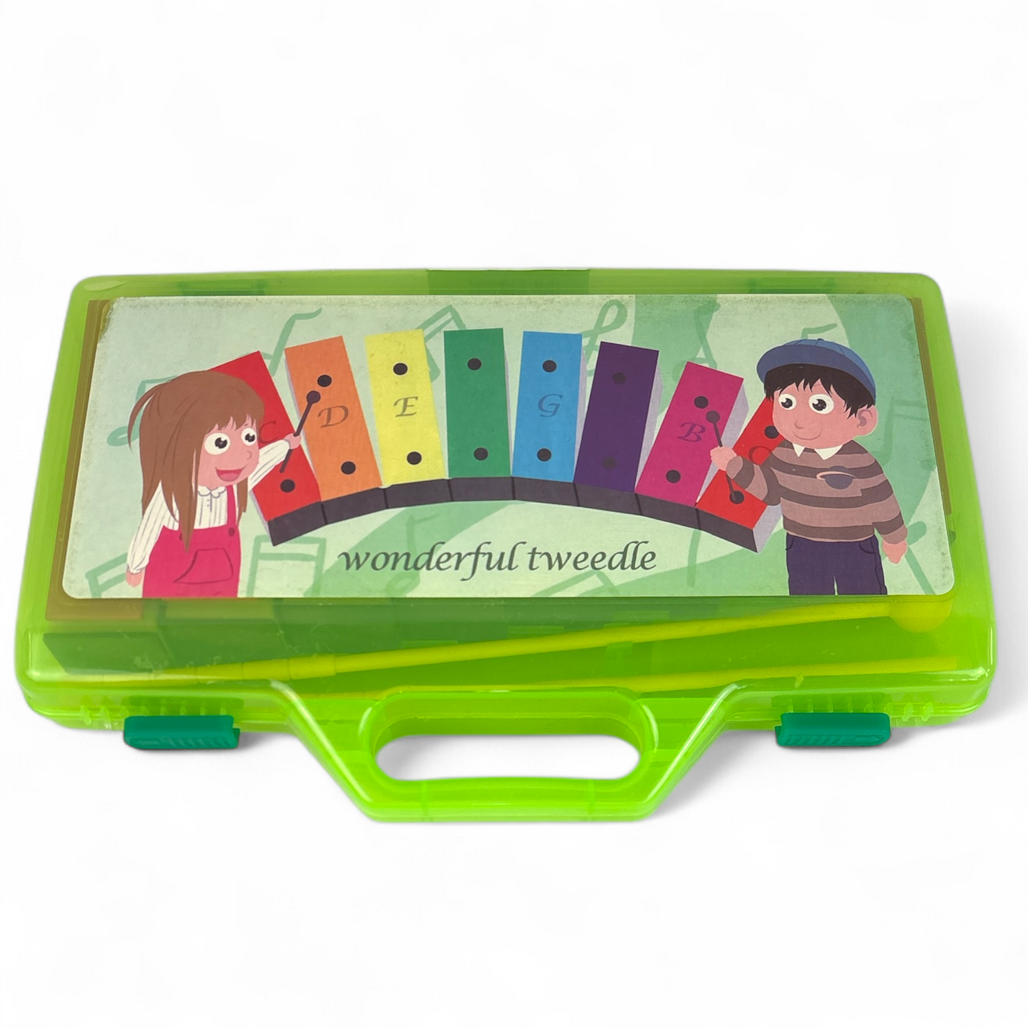 Xylophone -  8 Notes Chromatic Resonator Bells with Green Case