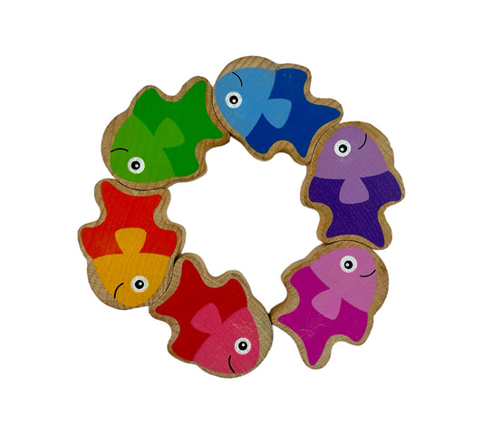 Wooden Rainbow Fish Twistable Posable Toy