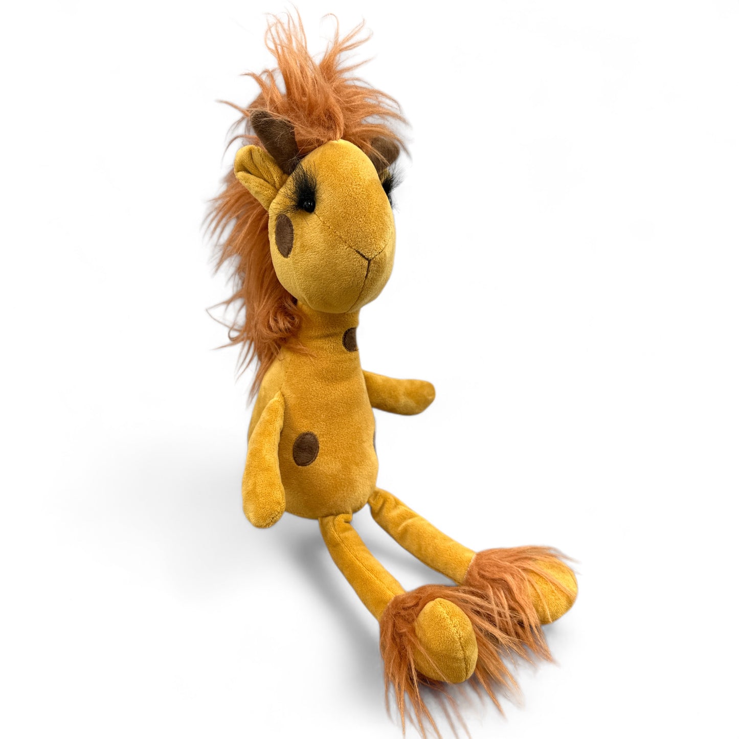 17" Weighted Giraffe with Fluffy Hair and Long Lashes