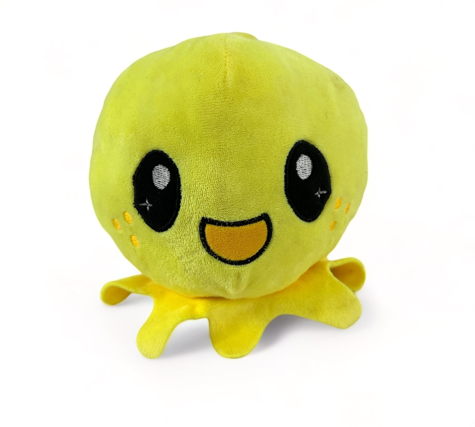 Reverse-EEZ Plush 2-in-1 Expressive Yellow and Red Octopus