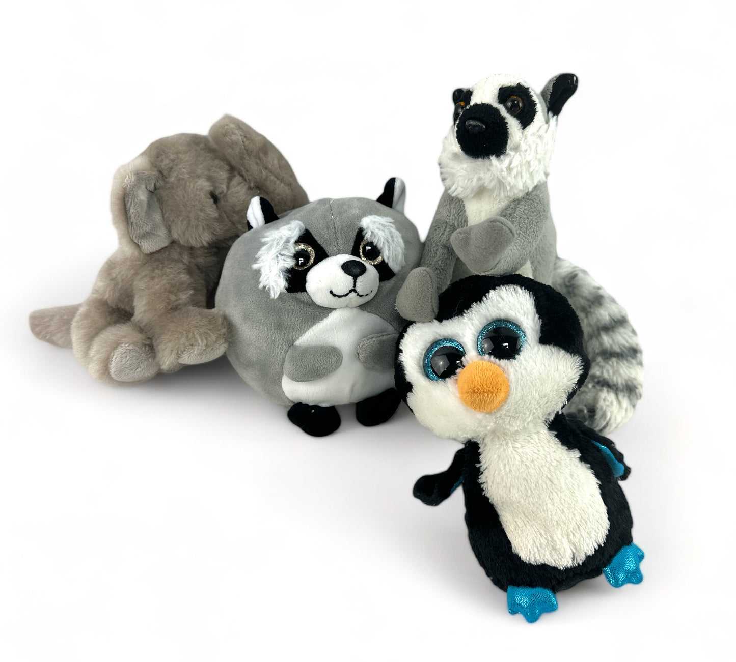 Elephant, Penguin, Lemur Cuddle Stuffy Set