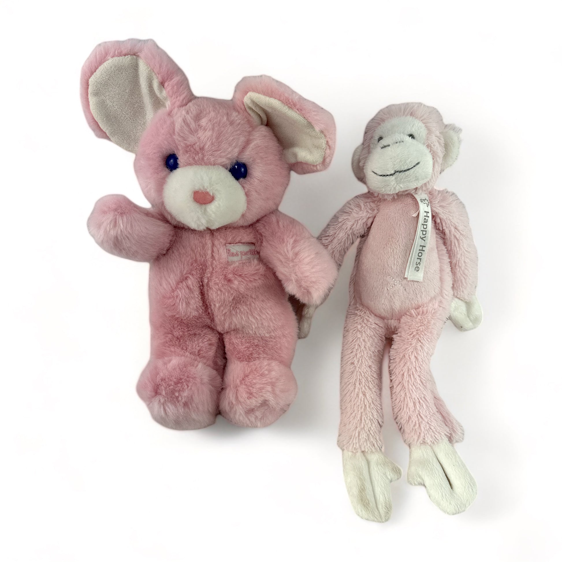 Pink Plushy Bear and Monkey Set