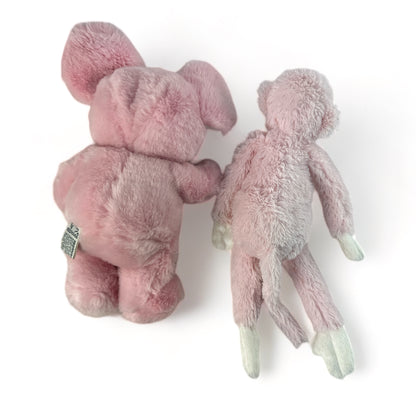 Pink Plushy Bear and Monkey Set