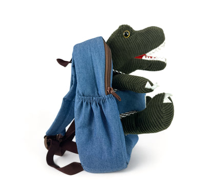 Dinosaur Backpack & Green T-Rex Stuffed Plush Toy