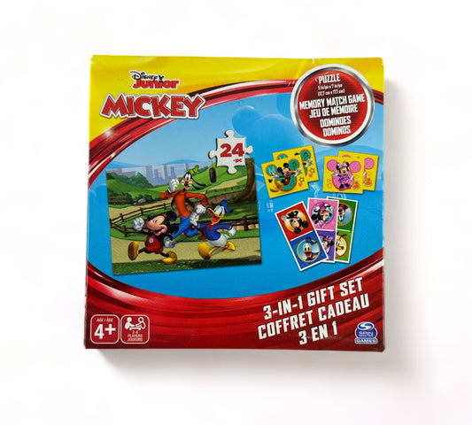 Disney Mickey 3-in-1 Puzzle, Memory Match and Dominos Set