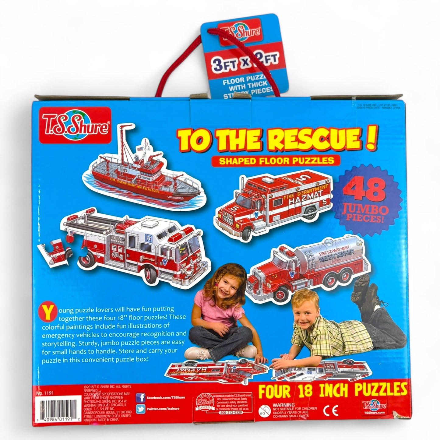 To The Rescue! Emergency Vehicle Shaped Floor Puzzle Set
