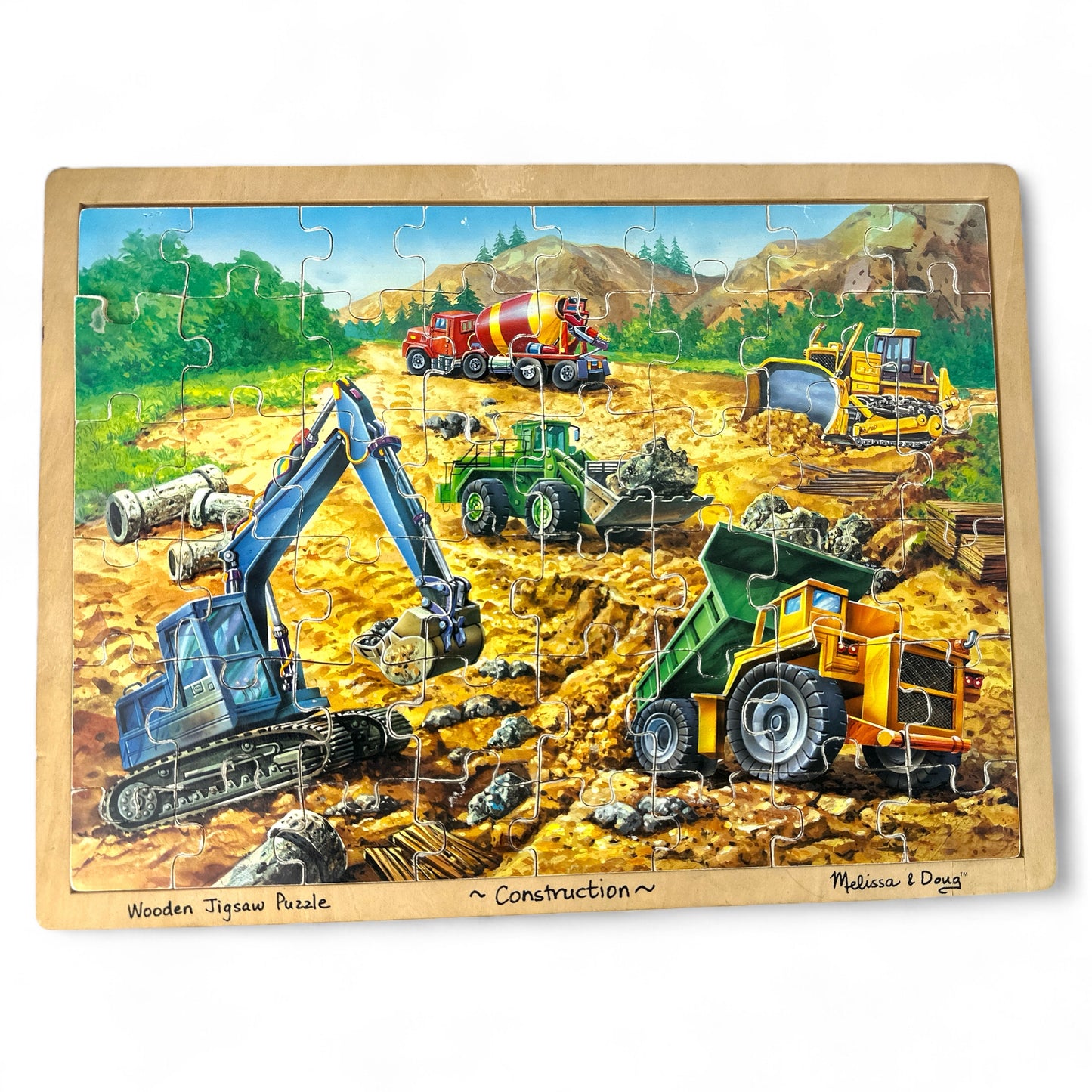 48 Piece Wooden Construction Jigsaw Puzzle