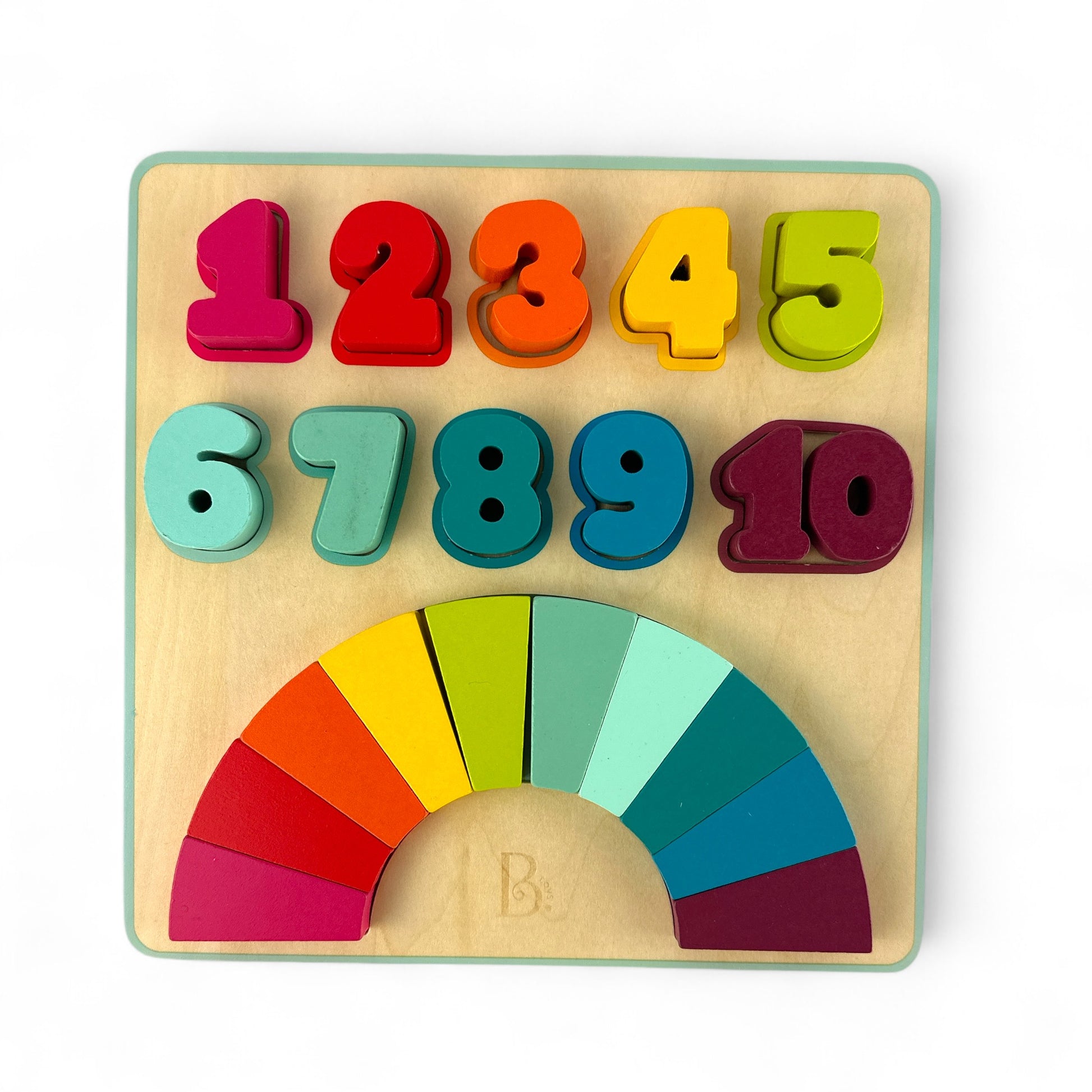 Rainbow Wooden Number Puzzle